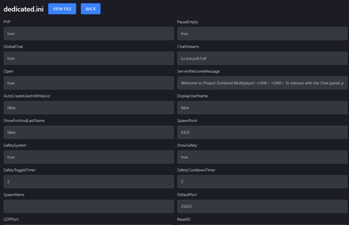 This shows the new config file editor