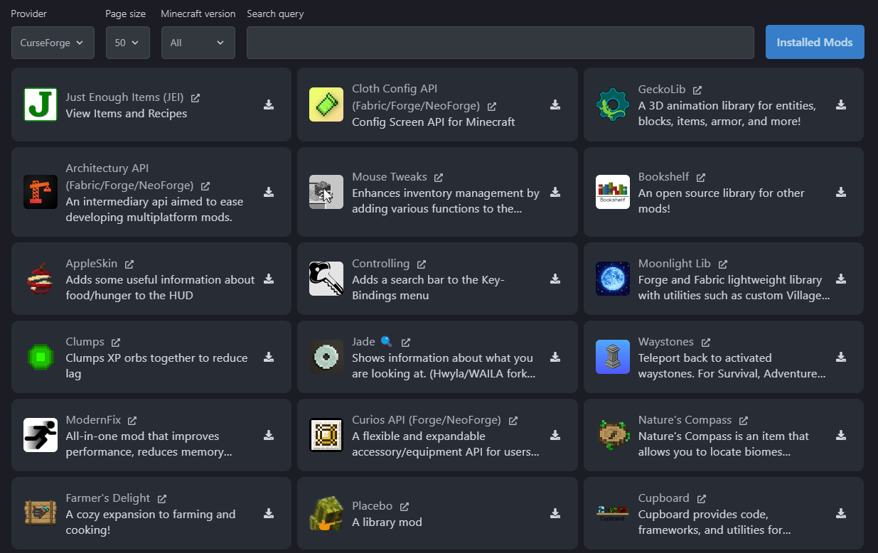 This new minecraft mod manager